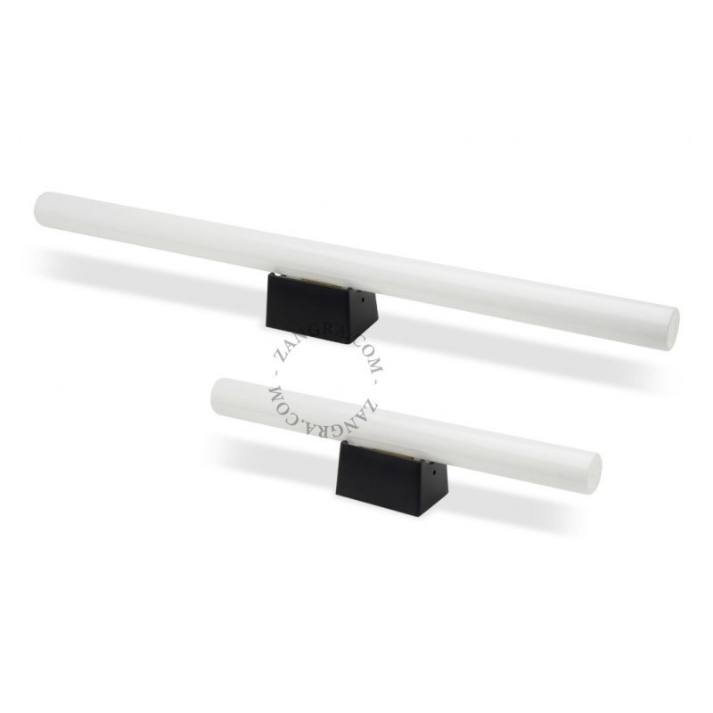 Wall lamp S14d with opal linear bulb 50cm black Zangra
