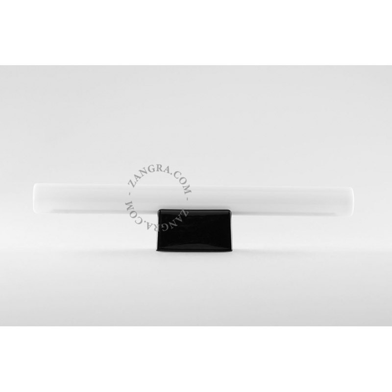 Porcelanowa lampa ścienna Adriana S14d z mleczną liniową żarówką 30cm czarna Zangra