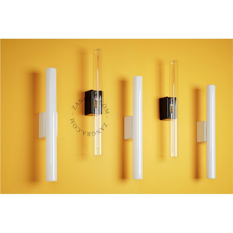 Porcelain wall lamp Adriana S14d with opal linear bulb 50cm white Zangra