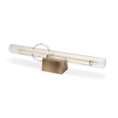 Wall lamp S14d with transparent linear bulb 30cm brass Zangra