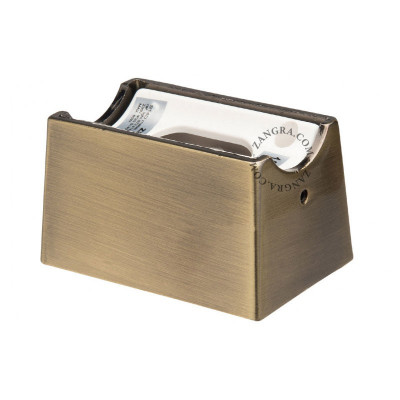 Wall lamp S14d with transparent linear bulb 30cm brass Zangra