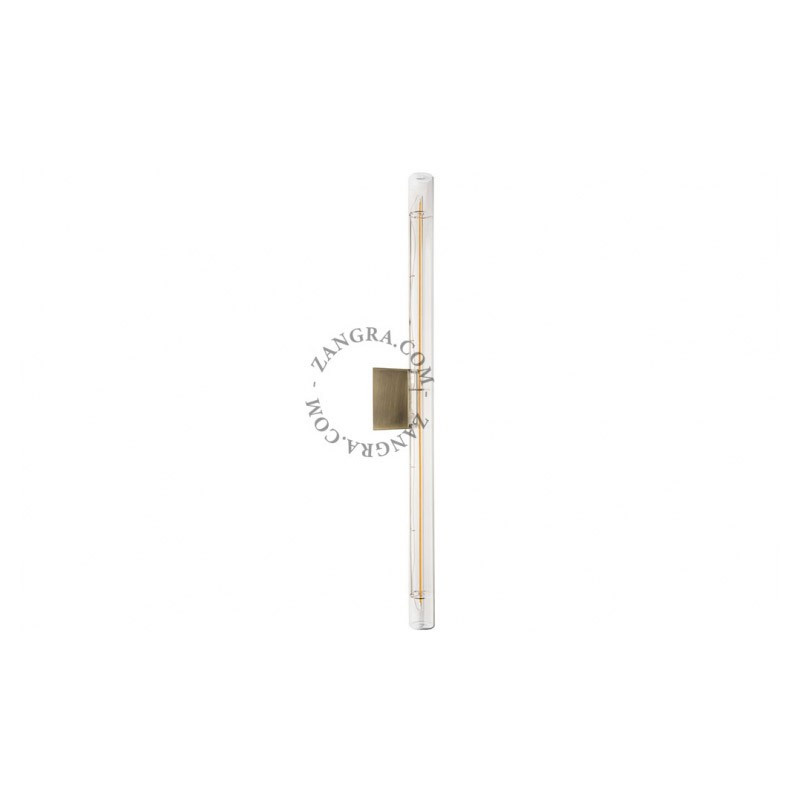 Wall lamp S14d with transparent linear bulb 50cm brass Zangra