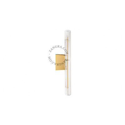 Wall lamp S14d with transparent linear bulb 30cm gold Zangra