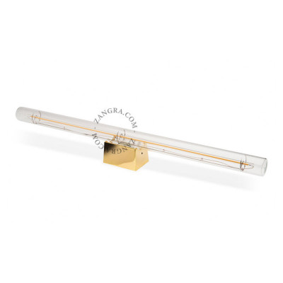 Wall lamp S14d with transparent linear bulb 50cm gold Zangra