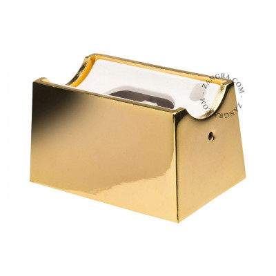Wall lamp S14d with transparent linear bulb 50cm gold Zangra