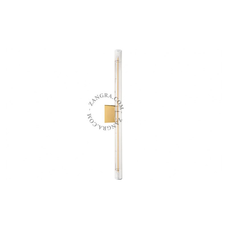 Wall lamp S14d with transparent linear bulb 50cm gold Zangra