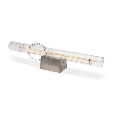 Wall lamp S14d with transparent linear bulb 30cm silver Zangra