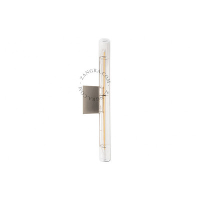 Wall lamp S14d with transparent linear bulb 30cm silver Zangra
