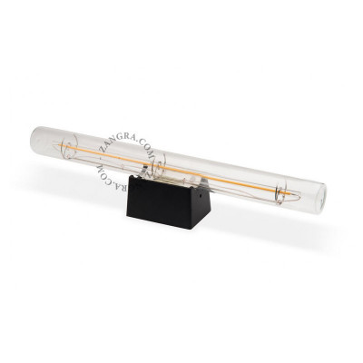Wall lamp S14d with transparent linear bulb 30cm black Zangra