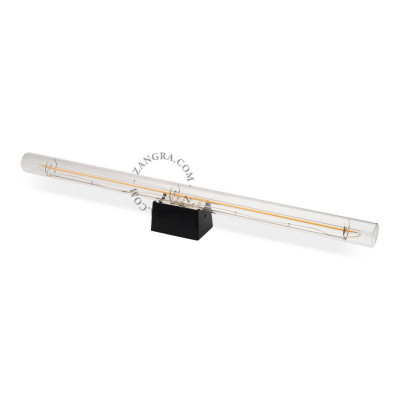Wall lamp S14d with transparent linear bulb 50cm black Zangra