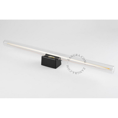 Porcelain wall lamp Adriana S14d with transparent linear bulb 50cm black Zangra