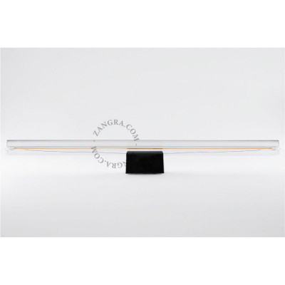 Porcelain wall lamp Adriana S14d with transparent linear bulb 50cm black Zangra