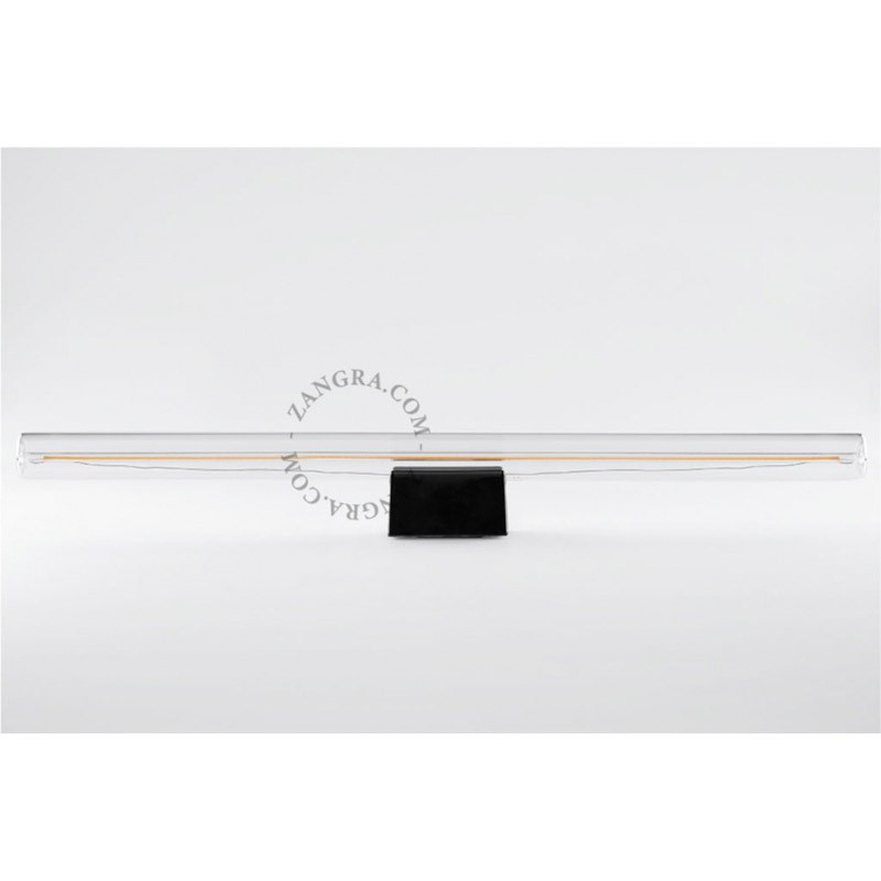 Porcelain wall lamp Adriana S14d with transparent linear bulb 50cm black Zangra