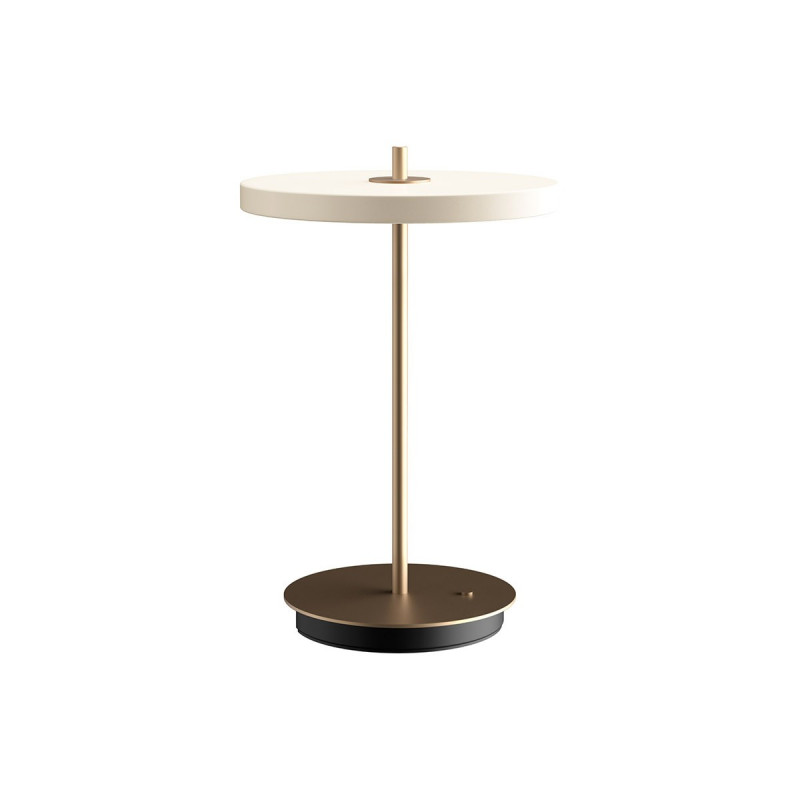 Cordless table lamp Asteria Move pearl white, brass UMAGE