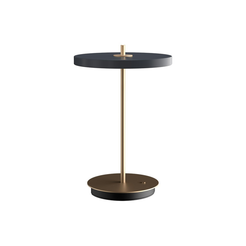 Bezprzewodowa lampa stołowa Asteria Move antracytowy szary, mosiądz UMAGE