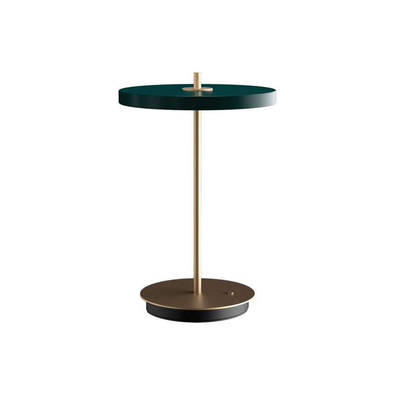 Bezprzewodowa lampa stołowa Asteria Move ciemny zielony, mosiądz UMAGE