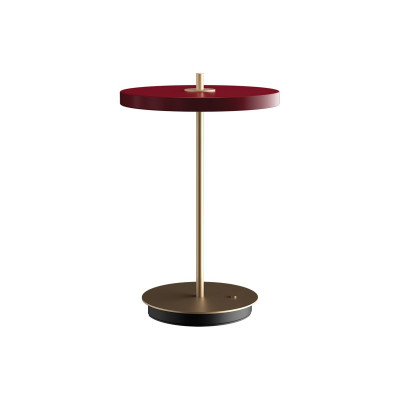 Cordless table lamp Asteria Move ruby red, brass UMAGE
