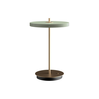 Cordless table lamp Asteria Move olive, brass UMAGE