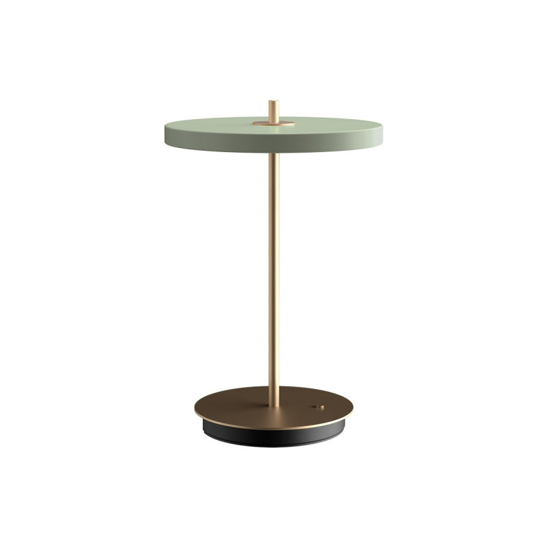 Bezprzewodowa lampa stołowa Asteria Move oliwkowy, mosiądz UMAGE