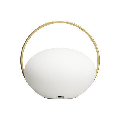 Bezprzewodowa lampa przenośna Orbit biały, mosiądz UMAGE