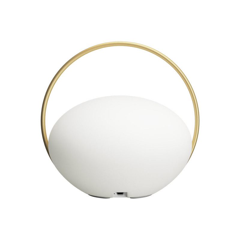 Bezprzewodowa lampa przenośna Orbit biały, mosiądz UMAGE