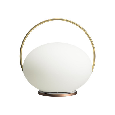 Bezprzewodowa lampa przenośna Orbit biały, mosiądz UMAGE