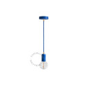 Pedant lamp 047.bl.001 blue with a brass element Zangra