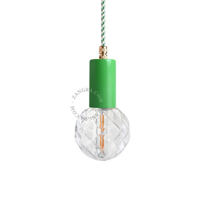 Lampa wisząca 047.gr.001 zielona z mosiężnym elementem Zangra