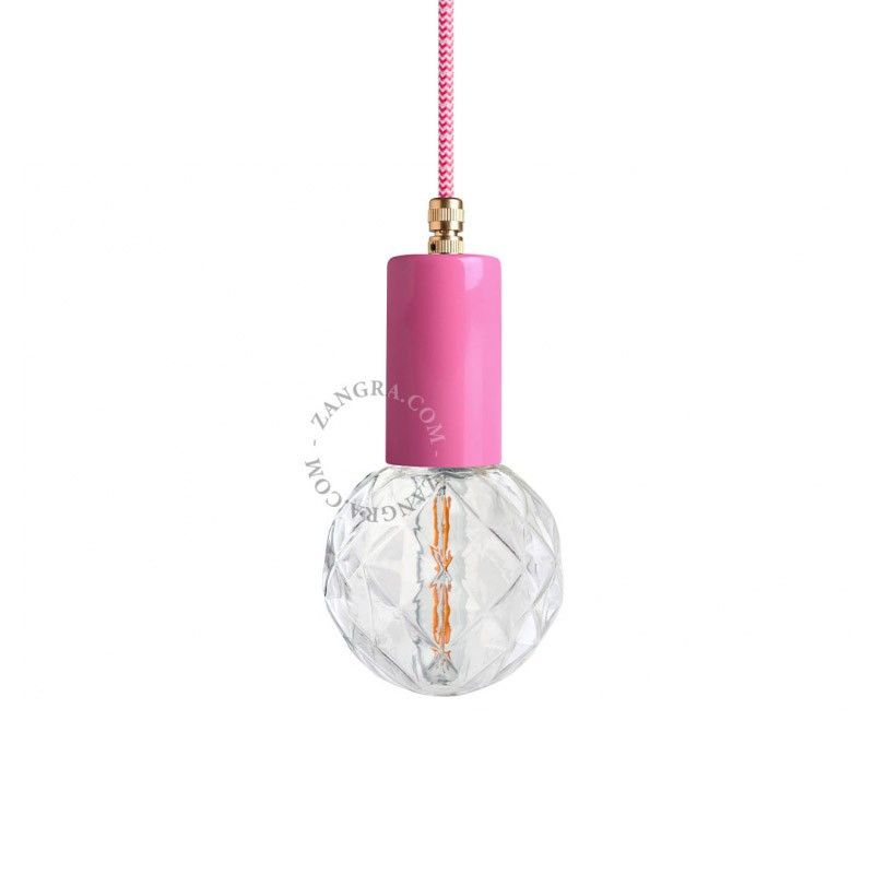 Pedant lamp 047.o.001 pink with a brass element Zangra