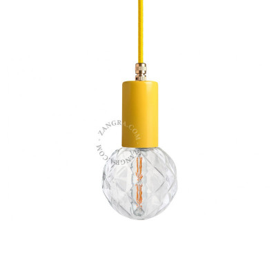 Lampa wisząca 047.y.001 żółta z mosiężnym elementem Zangra