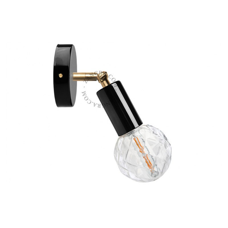 Adjustable wall lamp 047.b.001 black with a brass handle Zangra