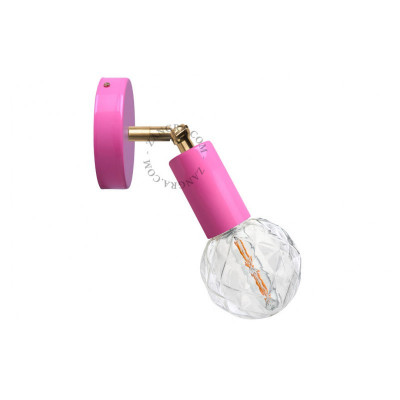 Adjustable wall lamp 047.p.001 pink with a brass handle Zangra