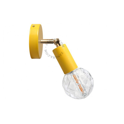 Adjustable wall lamp 047.y.001 yellow with a brass handle Zangra