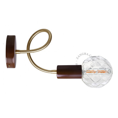 Brown wall lamp 047.br.go.003 with flexible arm Zangra
