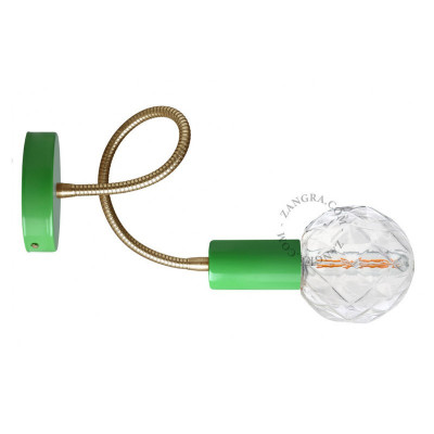 Green wall lamp 047.gr.go.003 with flexible arm Zangra