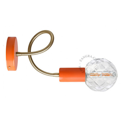 Orange wall lamp 047.o.go.003 with flexible arm Zangra