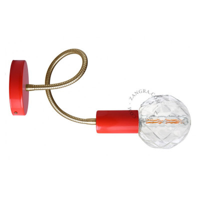 Red wall lamp 047.r.go.003 with flexible arm Zangra