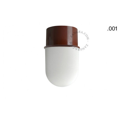 Flush-mounted ceiling, wall lamp 131.br with glass opal matt shade 001 brown Zangra