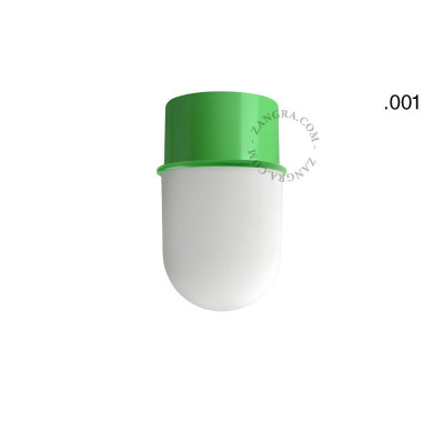 Flush-mounted ceiling, wall lamp 131.gr with glass opal matt shade 001 green Zangra