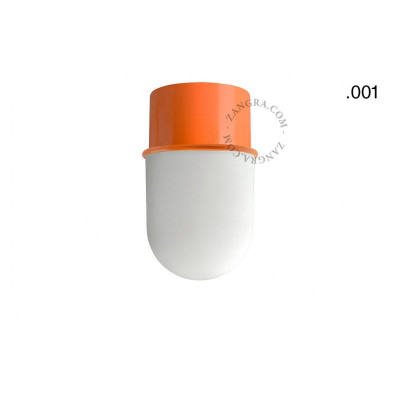 Flush-mounted ceiling, wall lamp 131.o with glass opal matt shade 001 orange Zangra