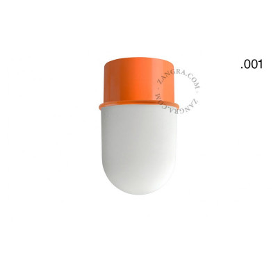 Lampa sufitowa, ścienna 131.o z mlecznym matowym kloszem 001 pomarańczowa Zangra