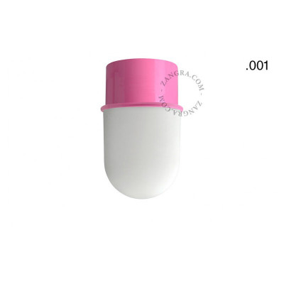 Flush-mounted ceiling, wall lamp 131.p with glass opal matt shade 001 pink Zangra