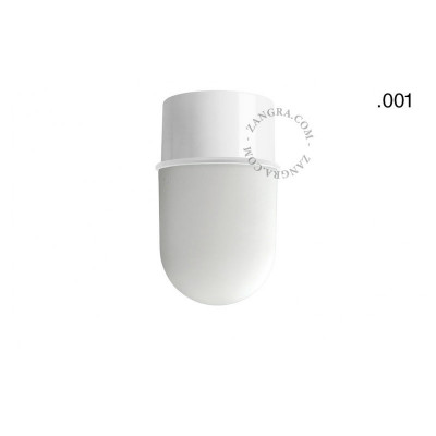 Flush-mounted ceiling, wall lamp 131.w with glass opal matt shade 001 white Zangra