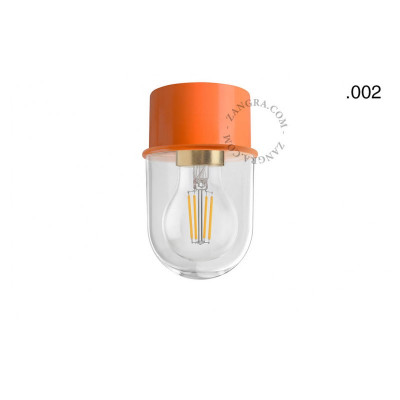 Lampa sufitowa, ścienna 131.o z przezroczystym szklanym kloszem 002 pomarańczowa Zangra