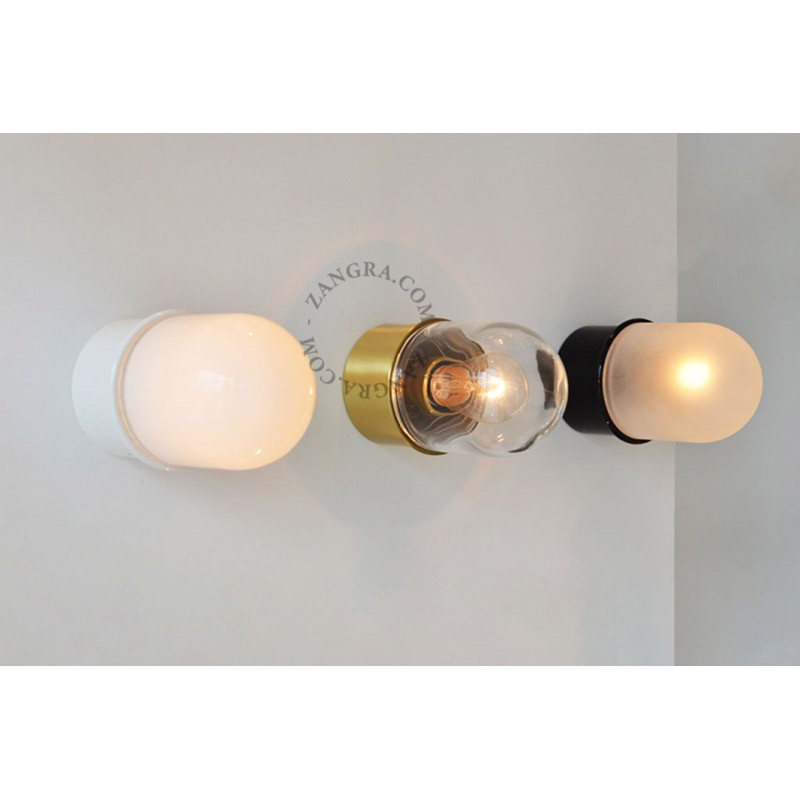 Ceiling, wall lamp 131.go with transparent glass shade 002 gold Zangra