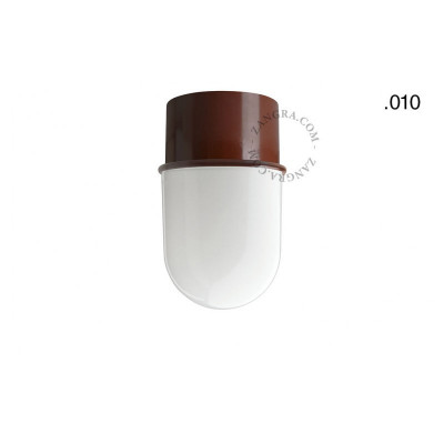 Flush-mounted ceiling, wall lamp 131.br with glass opal shade 010 brown Zangra