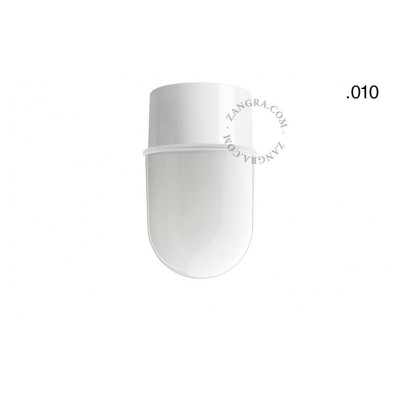 Ceiling, wall lamp 131.w with glass opal shade 010 white Zangra