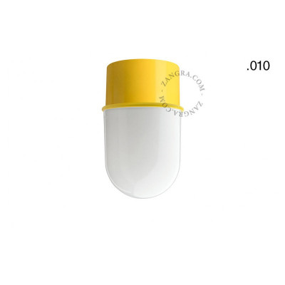 Lampa sufitowa, ścienna 131.y z mlecznym kloszem 010 żółta Zangra