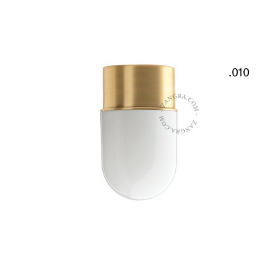 Ceiling, wall lamp 131.go with glass opal shade 010 gold Zangra