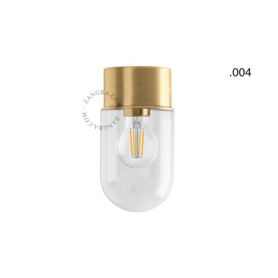 Lampa sufitowa, ścienna 167.go z przezroczystym kloszem 004 złota Zangra